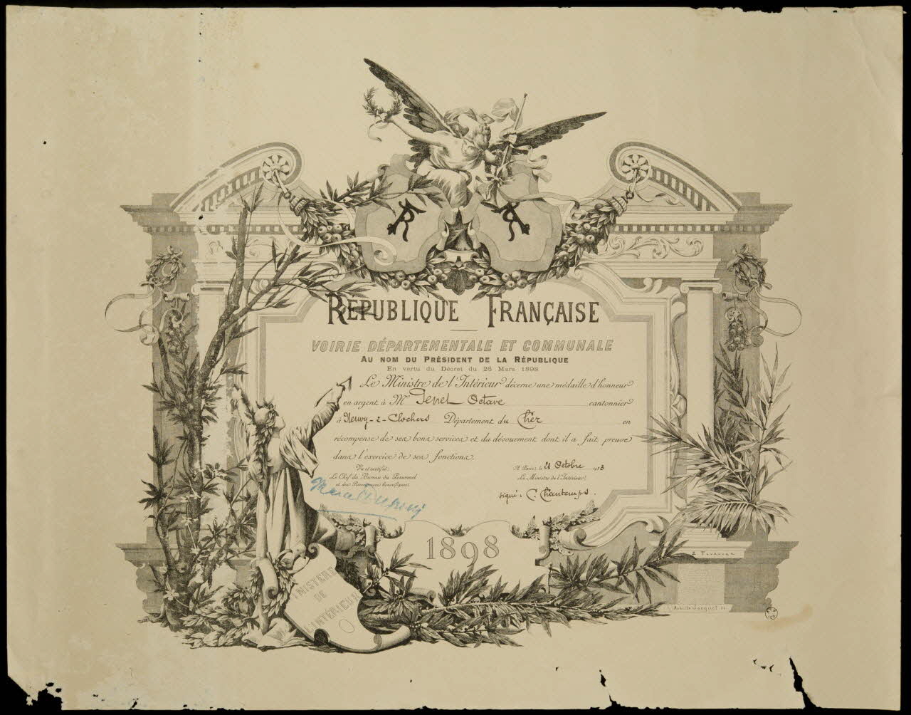 estampe VOIRIE DEPARTEMENTALE ET COMMUNALE  1898 1959.132.71 Photo