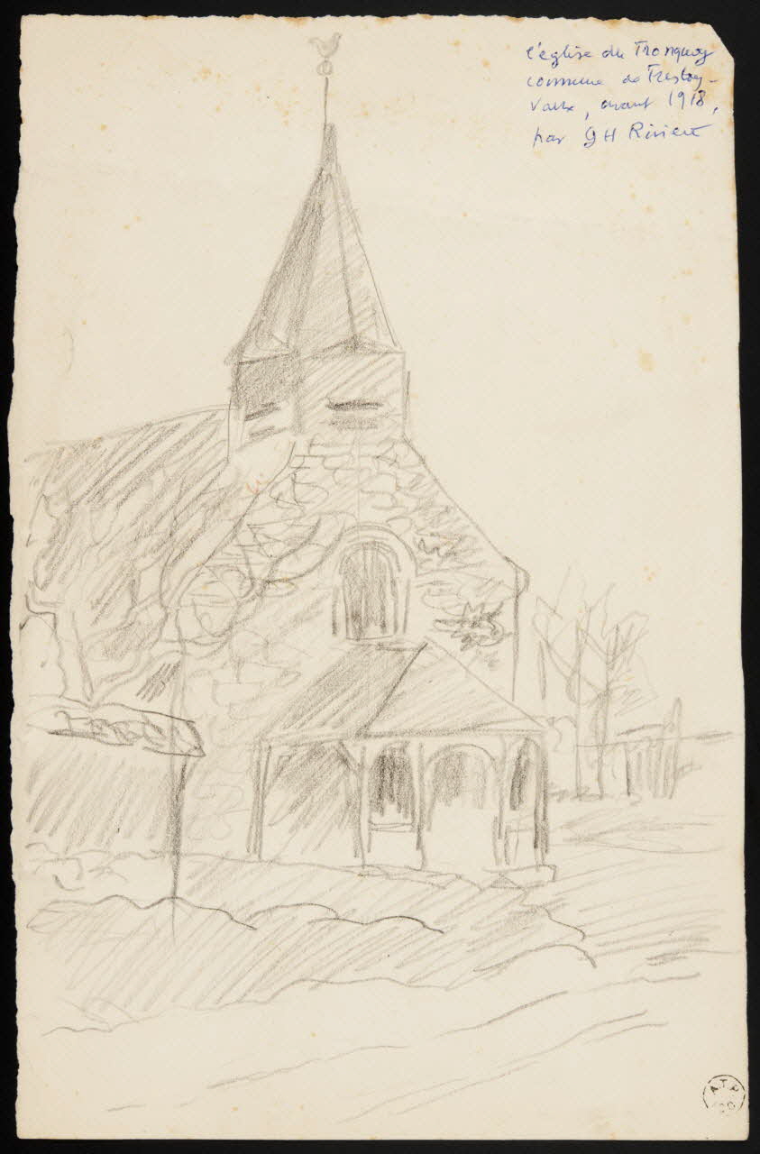 Georges Henri Rivière dessin l'église du Tronquoy Le Frestoy-Vaux 1918 1959.143.14 Photo