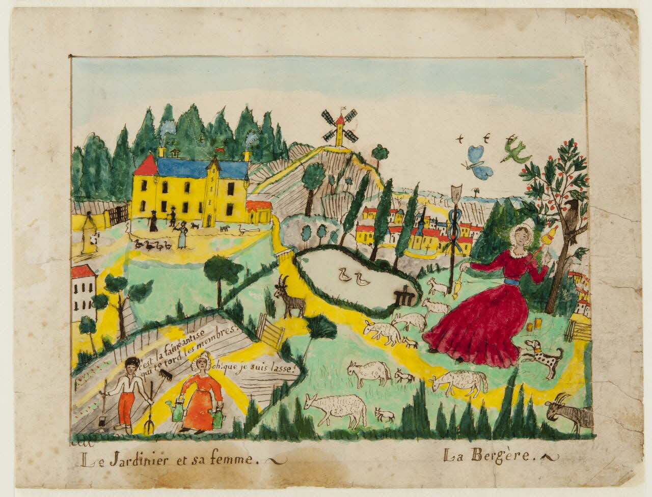 dessin Le Jardinier et sa femme.  La Bergère. 1959.28.21.13 Photo