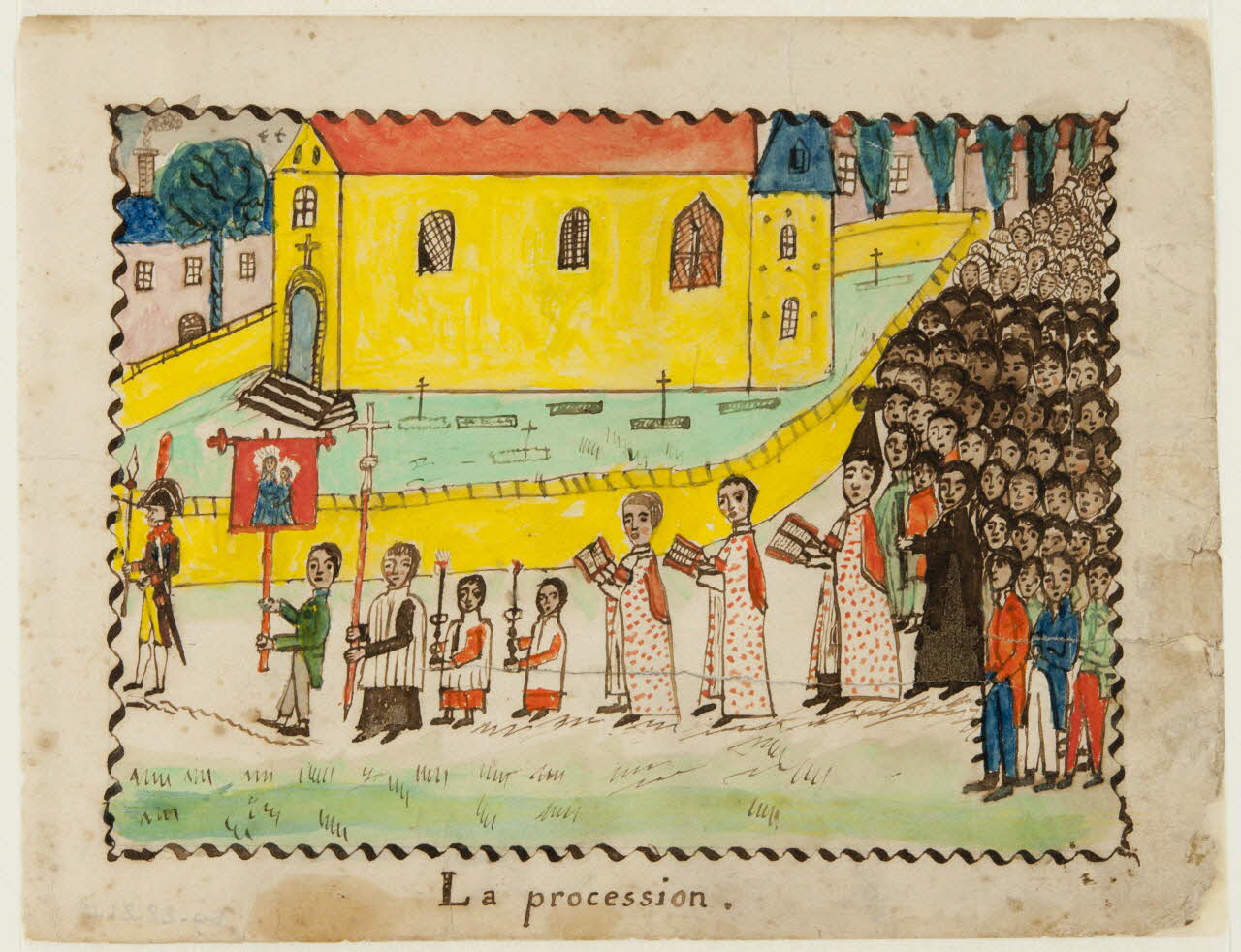 dessin La procession. 1959.28.21.15 Photo