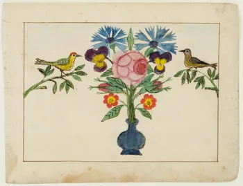 dessin Vase de fleurs et oiseaux 1959.28.21.19  Photo