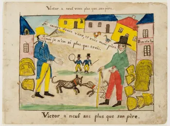dessin Victor a neuf ans plus que son père. 1959.28.21.4  Photo