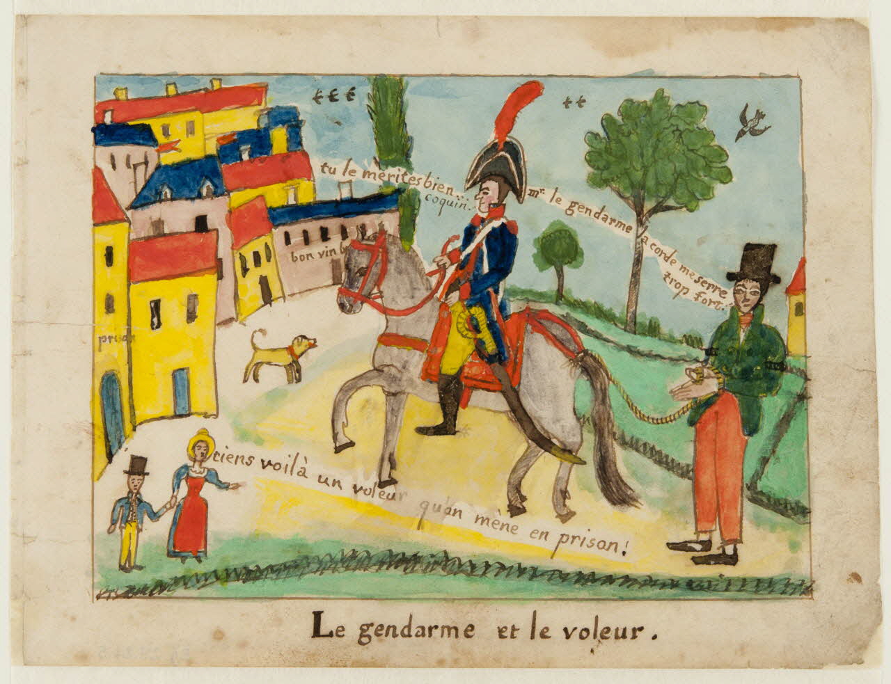 dessin Le gendarme et le voleur. 1959.28.21.5 Photo