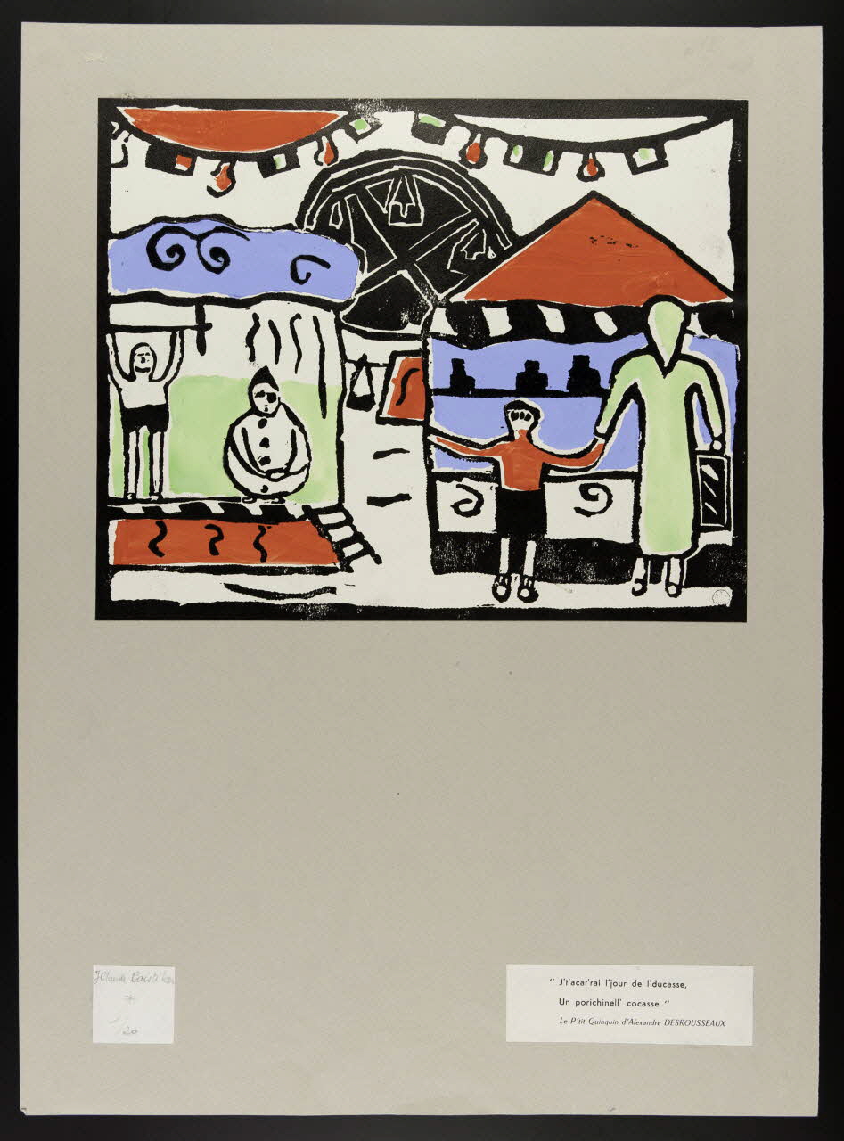 estampe "J't'acat'rai l'jour de l'ducasse, Un porichinell' cocasse" 1959.46.17 Photo
