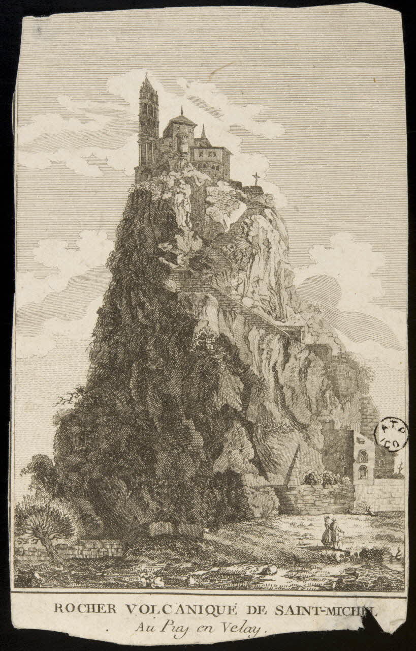 estampe ROCHER VOLCANIQUE DE SAINT-MICHEL  Au Puy en Velay. 1959.66.230 Photo