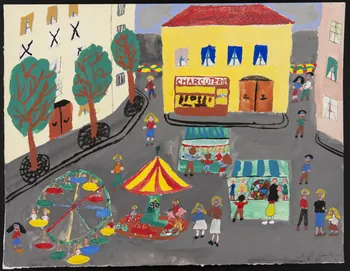 Marie-Martine Soulier dessin d'enfant Fête foraine 1959 1959.75.2 Photo