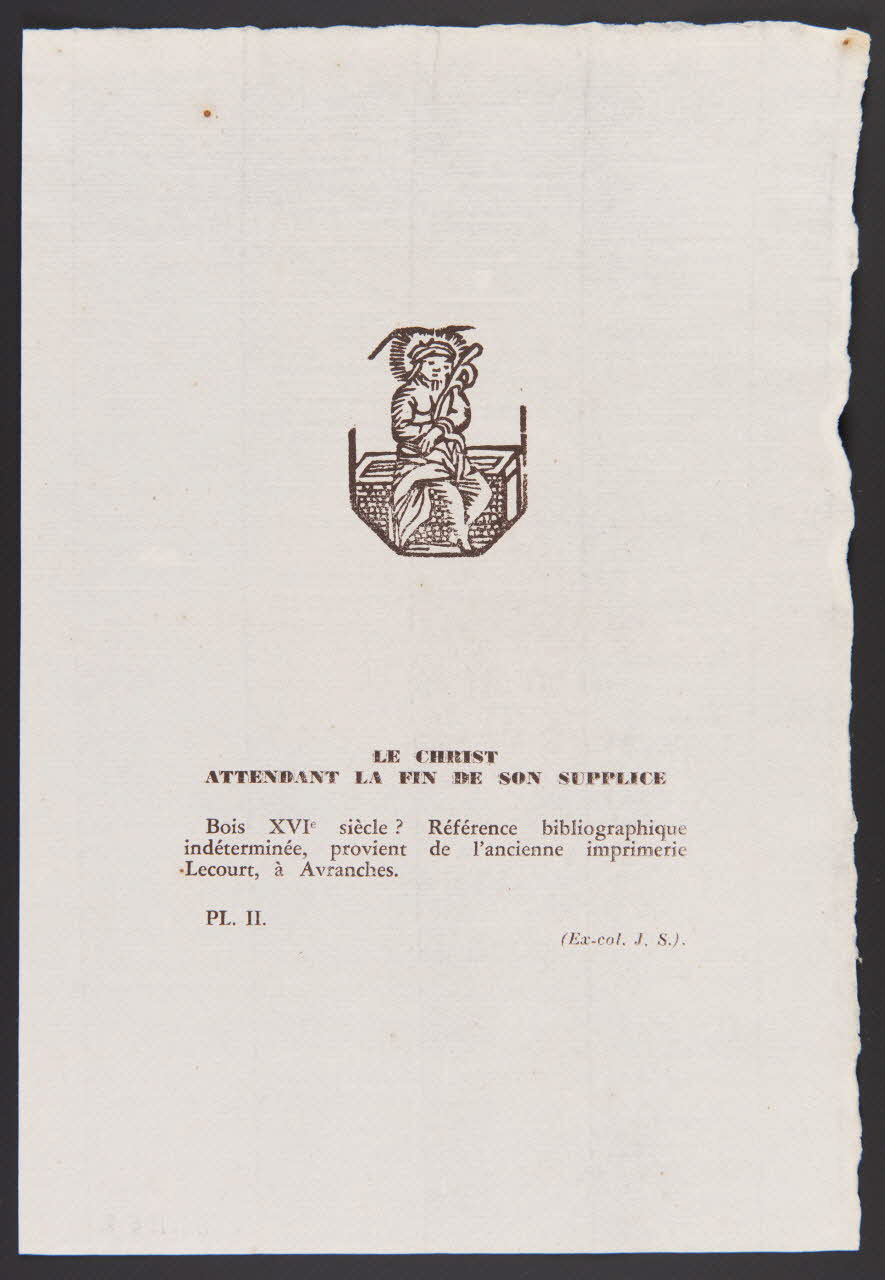 estampe LE CHRIST  ATTENDANT LA FIN DE SON SUPPLICE 1960.106.2 Photo