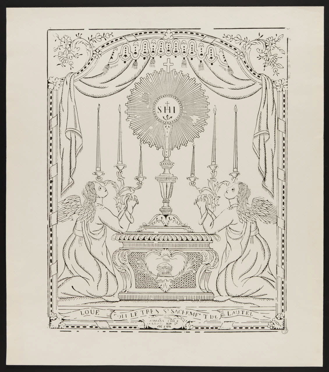 estampe LOUE SOIT LE TRES ST SACREMENT DE L'AUTEL 1960.11.5 Photo