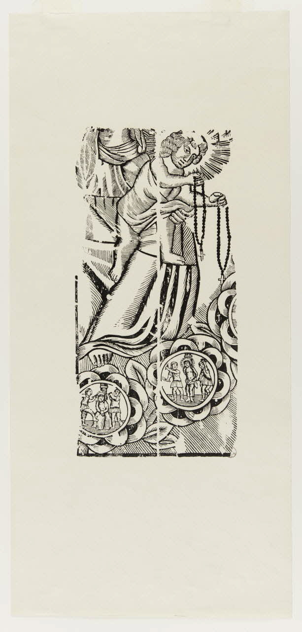 estampe La Vierge et l'Enfant Jésus aux rosaires Chartres 1772-1828 1960.11.7 Photo