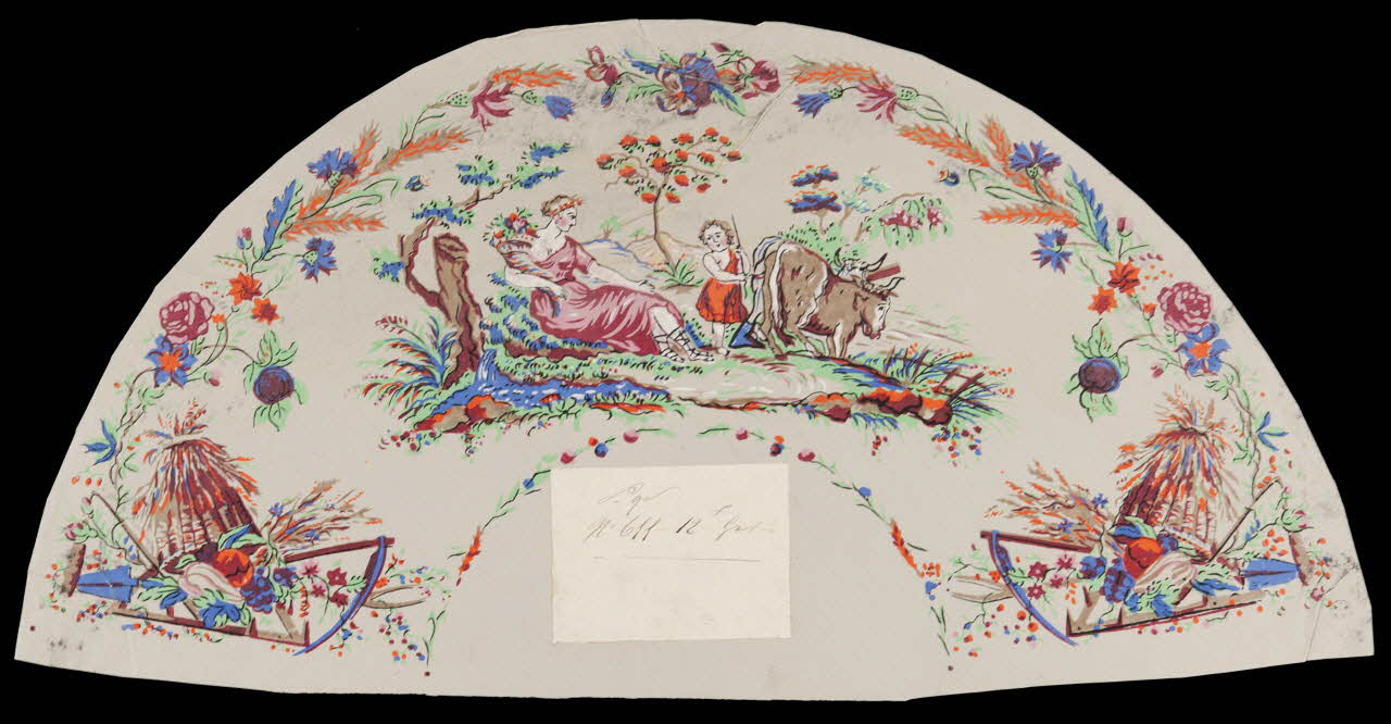 estampe Femme tenant une corne d'abondance et enfant guidant un boeuf 1960.112.18 Photo