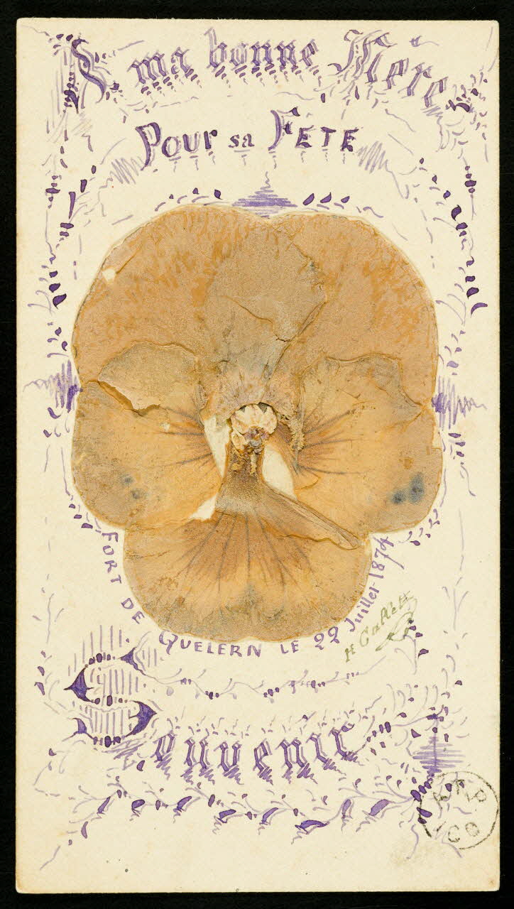 Gallet Hippolyte dessin ma bonne Mère  Pour sa Fête  Souvenir Bretagne 1874 1960.115.21 Photo