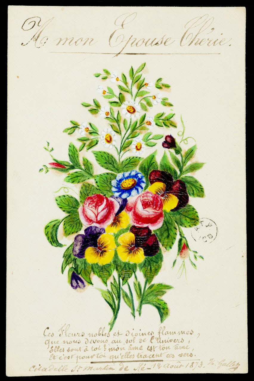 Gallet Hippolyte dessin A mon Epouse Chérie. Saint-Martin-de-Ré 1873 1960.115.4 Photo