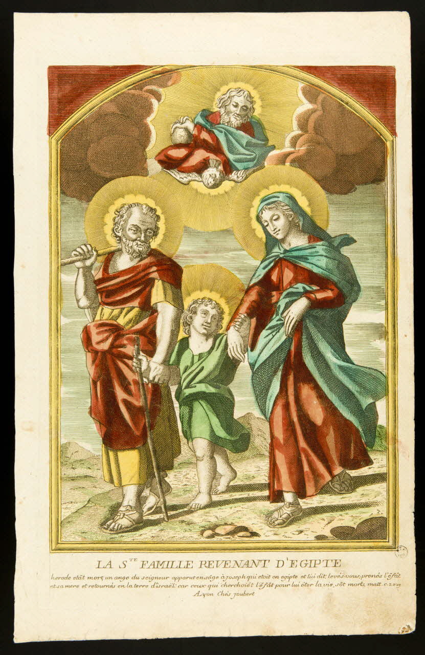imagerie ancienne LA STE FAMILLE REVENANT D'EGIPTE (sic) 1960.136.10 Photo