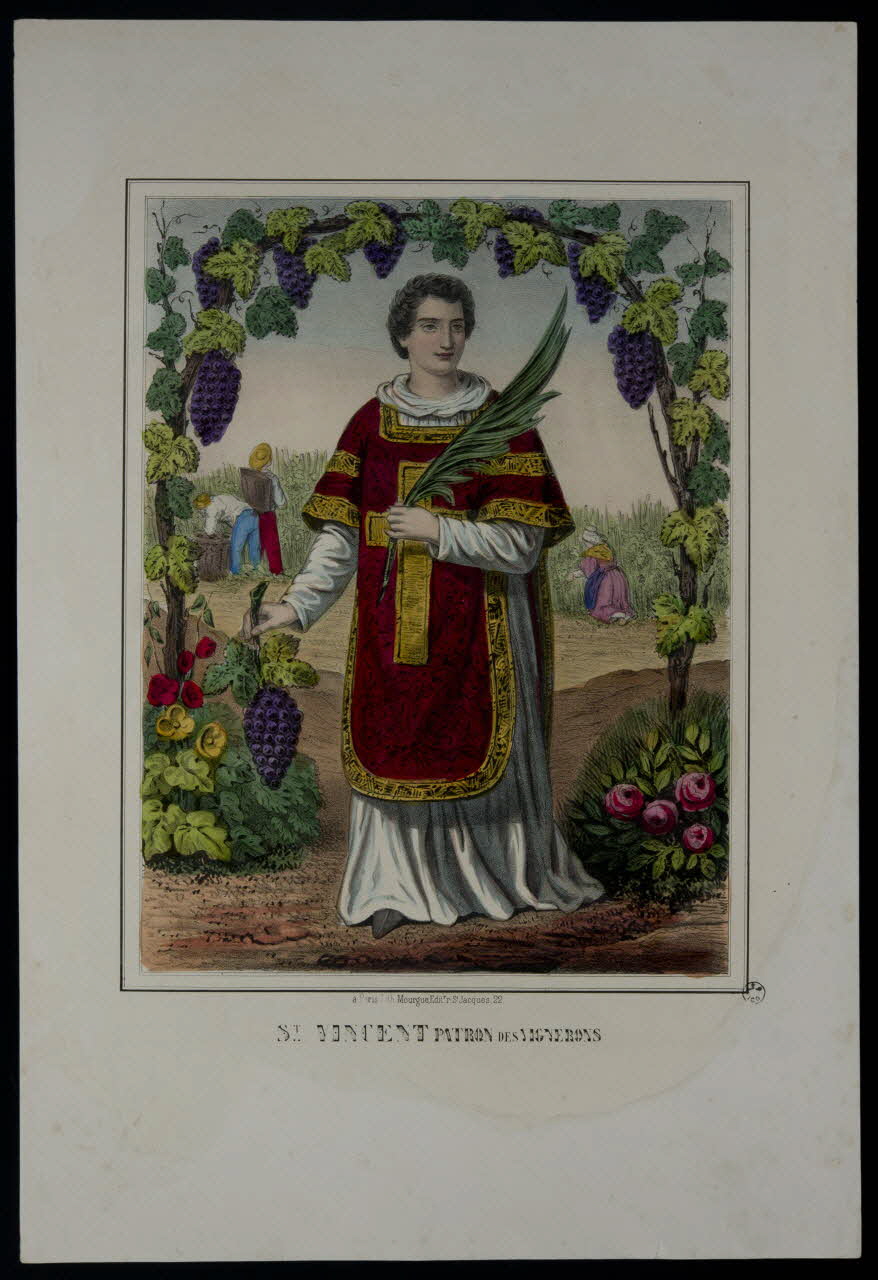 estampe ST.. VINCENT PATRON DES VIGNERONS 1960.147.101 Photo