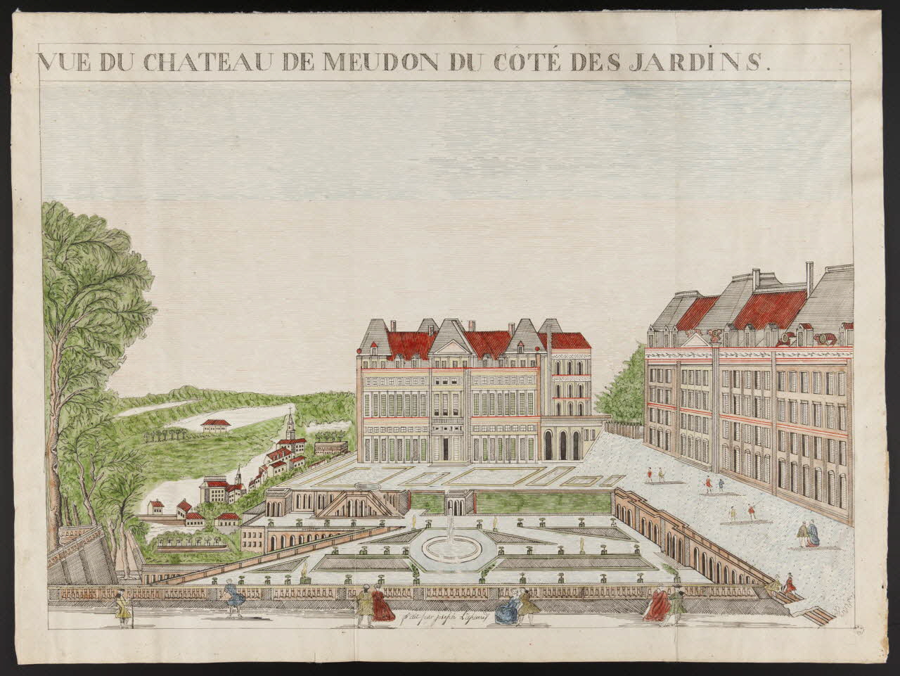 dessin VUE DU CHATEAU DE MEUDON DU COTE DES JARDINS. 1960.147.108 Photo