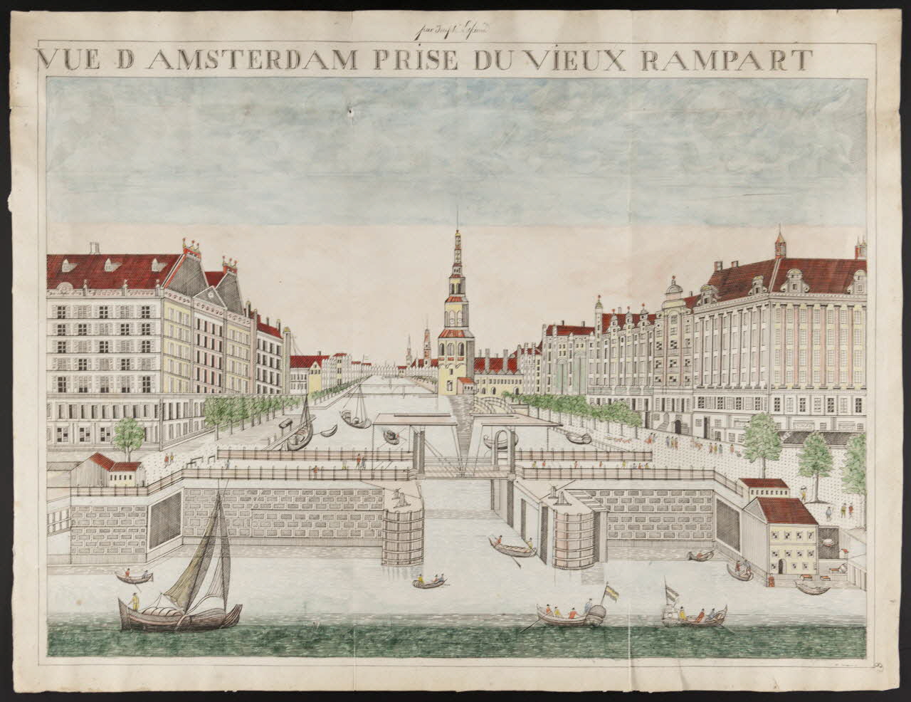 dessin VUE D'AMSTERDAM PRISE DU VIEUX RAMPART 1960.147.109 Photo