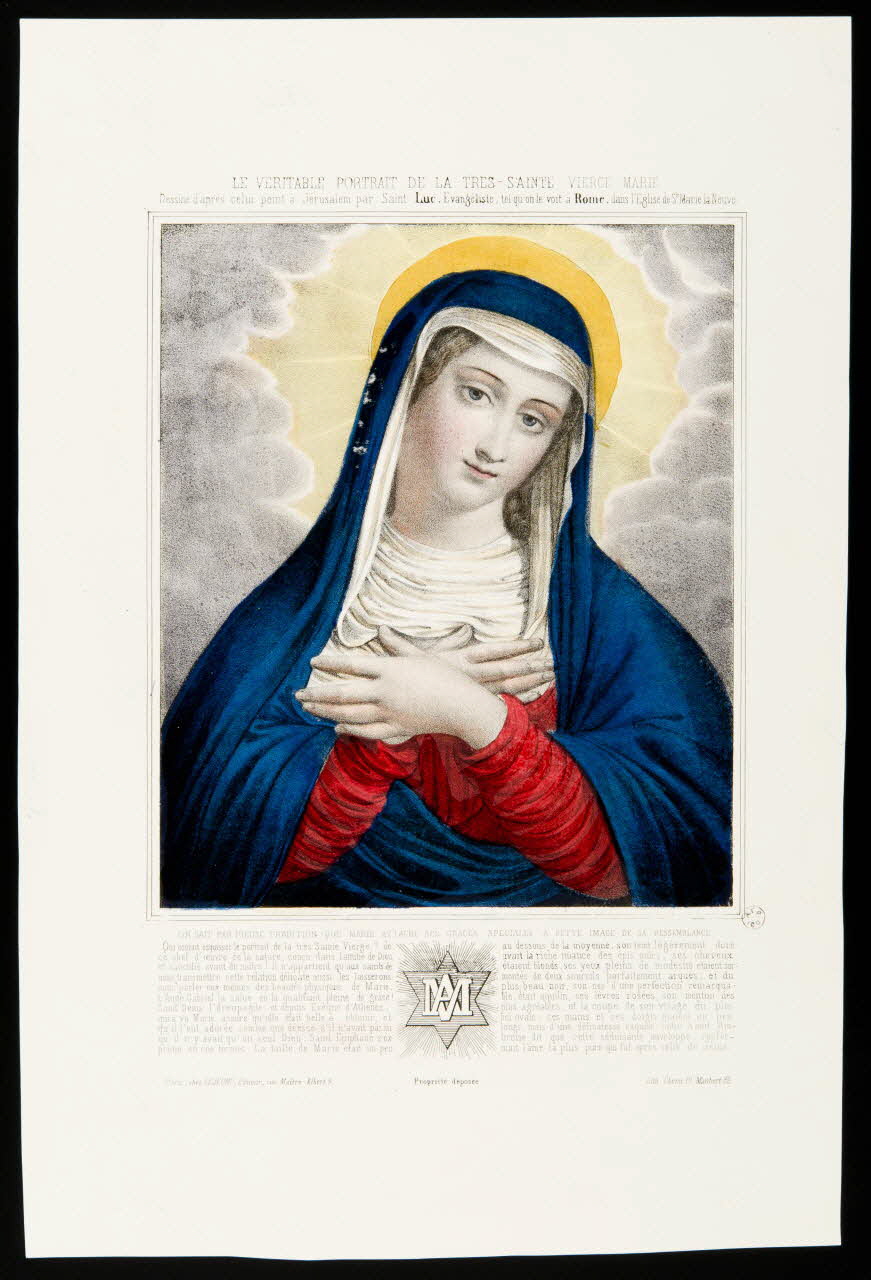 estampe LE VERITABLE PORTRAIT DE LA TRES-SAINTE VIERGE MARIE 1960.147.76 Photo