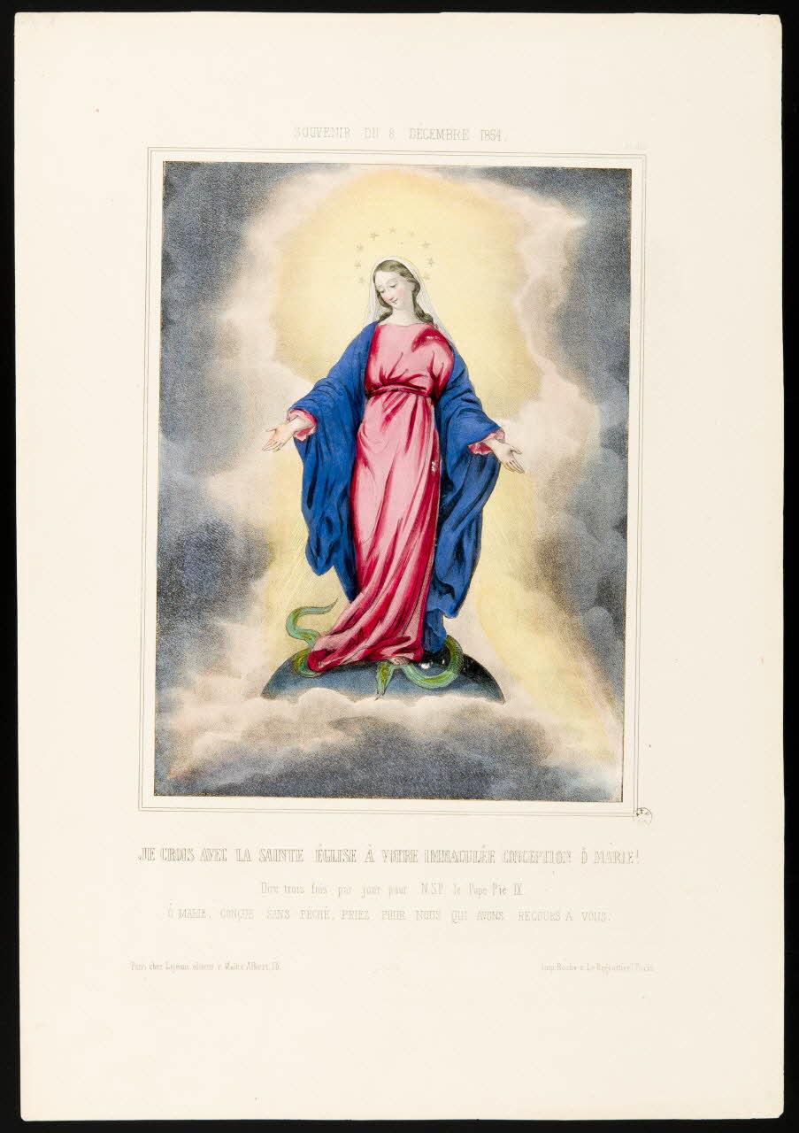 estampe JE CROIS AVEC LA SAINTE EGLISE A VOTRE IMMACULEE CONCEPTION Ô MARIE! 1960.147.83 Photo