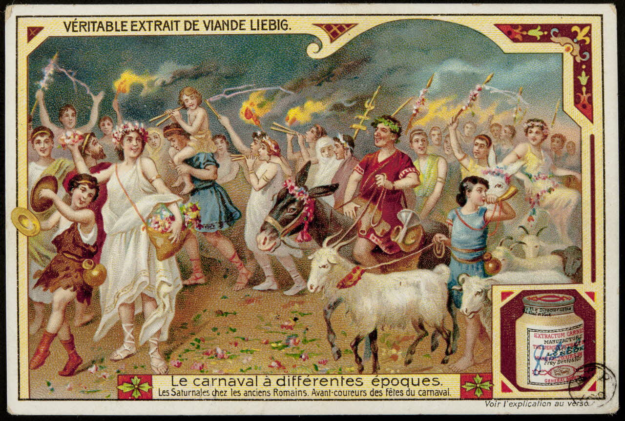 carte réclame Le carnaval à différentes époques. 1960.22.198 Photo