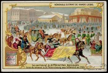 carte réclame Le carnaval à différentes époques. 1960.22.203  Photo