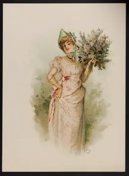 estampe Femme en robe début XIXe 1960.22.28  Photo