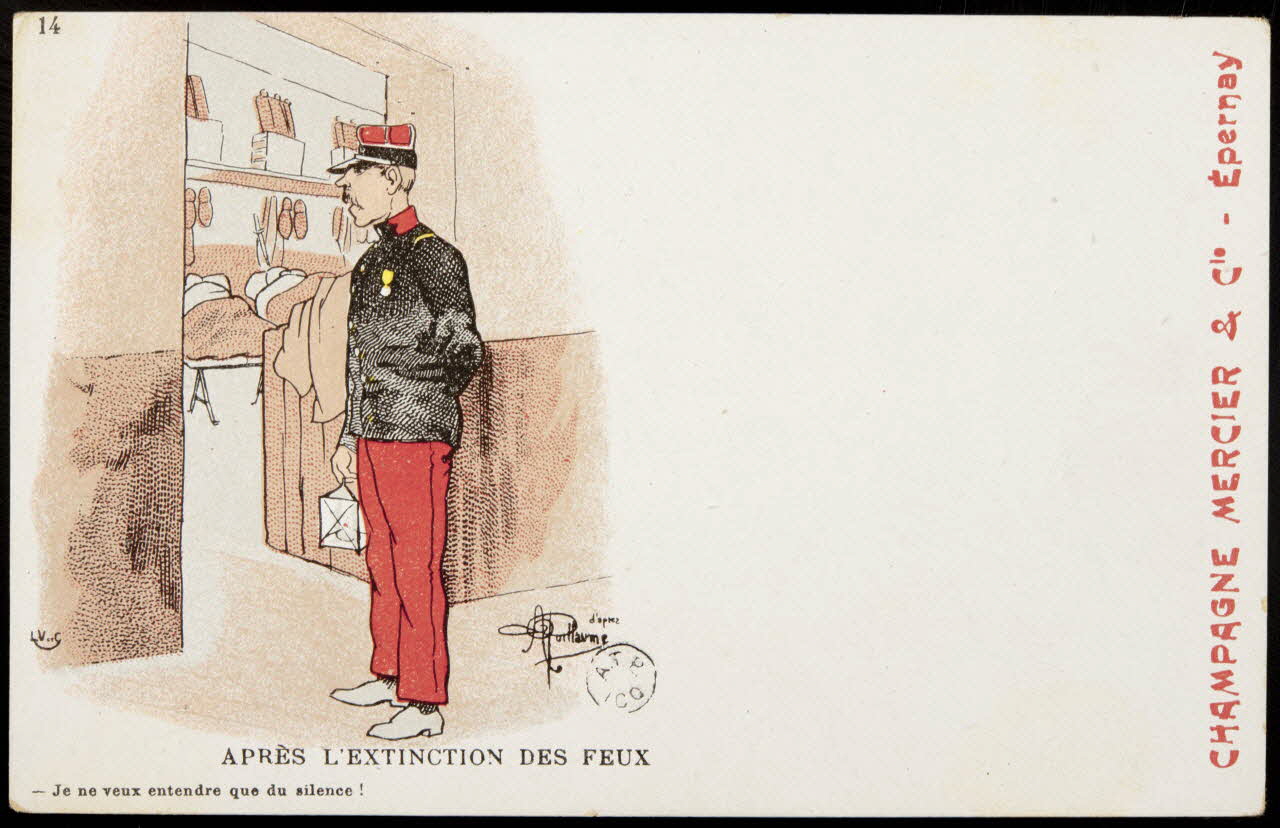 carte réclame APRES L'EXTINCTION DES FEUX  - Je ne veux entendre que du silence ! 1960.22.325 Photo
