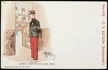 carte réclame APRES L'EXTINCTION DES FEUX  - Je ne veux entendre que du silence ! 1960.22.325  Photo