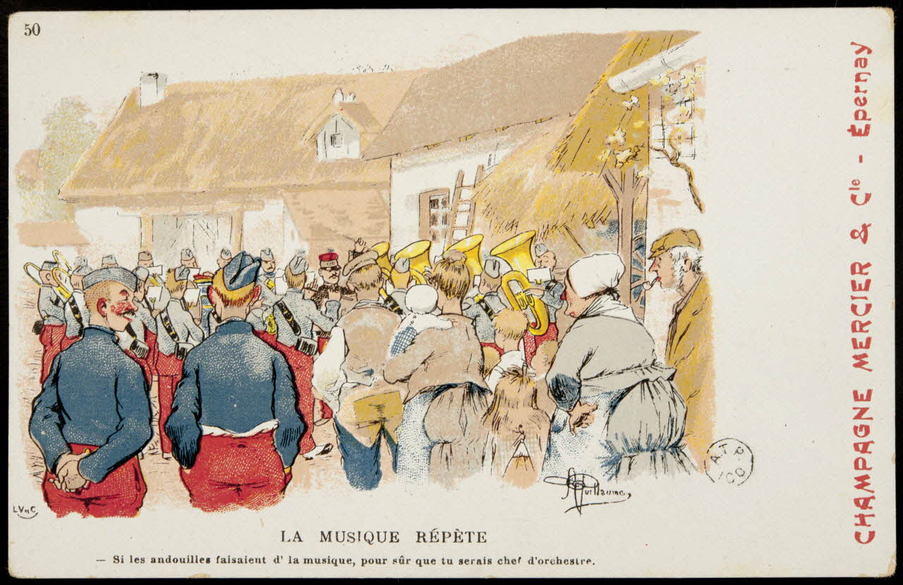 carte réclame LA MUSIQUE REPETE  - Si les andouilles faisaient d'la musique, pour sûr que tu serais chef d'orchestre. 1960.22.358 Photo