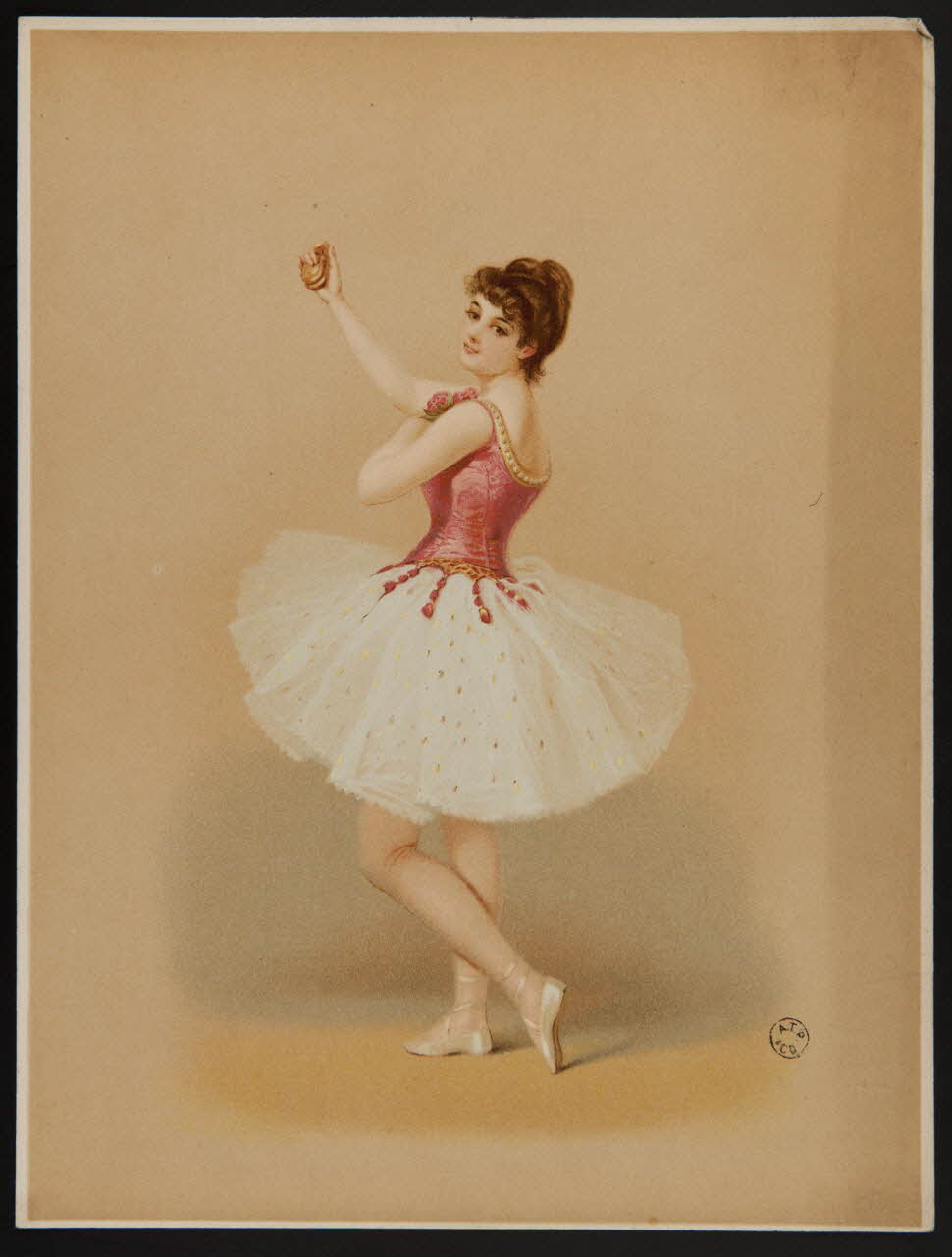 estampe Jeune danseuse de profil tenant des castagnettes dans sa main droite 1960.22.42 Photo