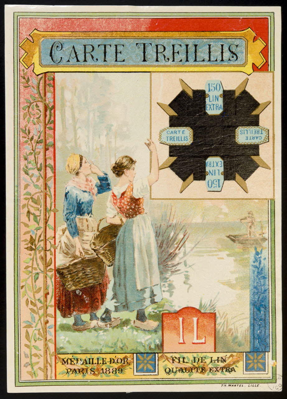 Th. Wartel étiquette publicitaire CARTE TREILLIS Lille 1889 1960.66.180 Photo