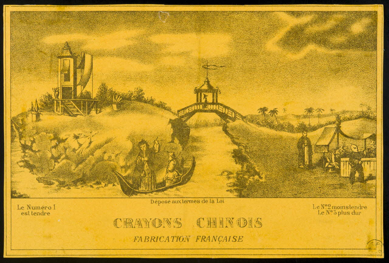 étiquette publicitaire CRAYONS CHINOIS  FABRICATION FRANCAISE 1960.66.188 Photo