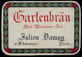 étiquette publicitaire Gartenbräu 1960.66.192 Photo