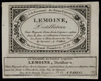 carte réclame LEMOINE,  Distillateur, 1960.66.202 Photo