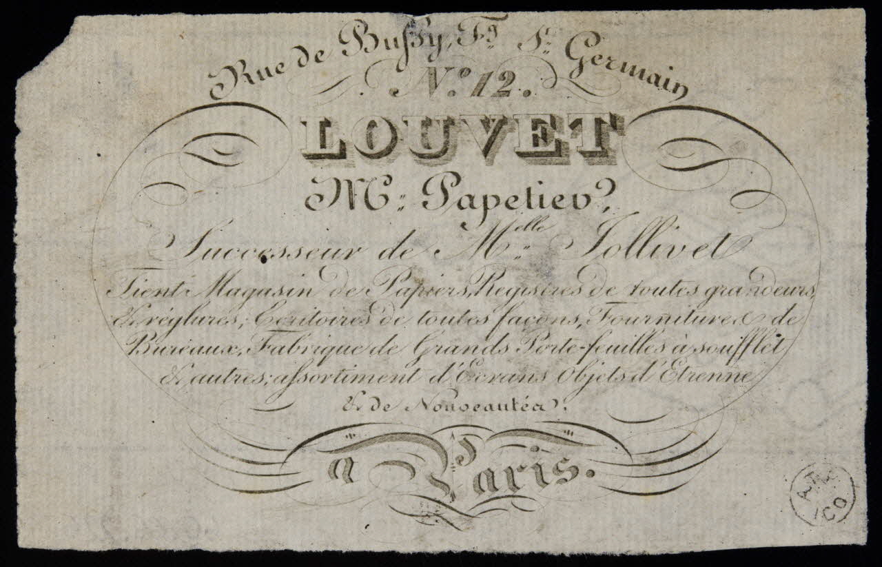 carte réclame LOUVET  Mr Papetier 1960.66.226 Photo