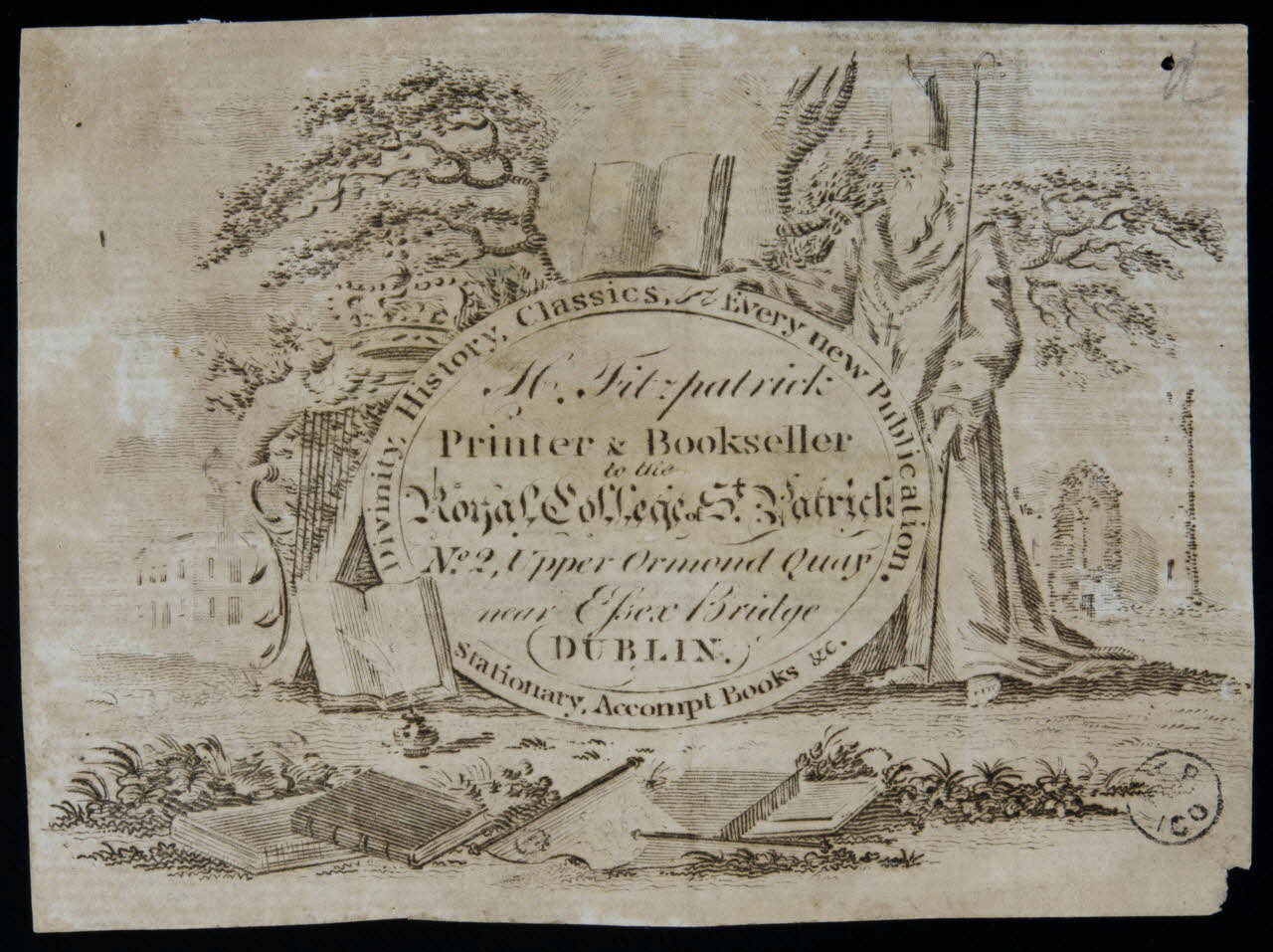 carte réclame H. Fitzpatrick  Printer & Bookseller 1960.66.227 Photo