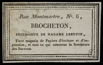 carte réclame BROCHETON,  SUCCESSEUR DE MADAME LEBRUIN, 1960.66.232 Photo