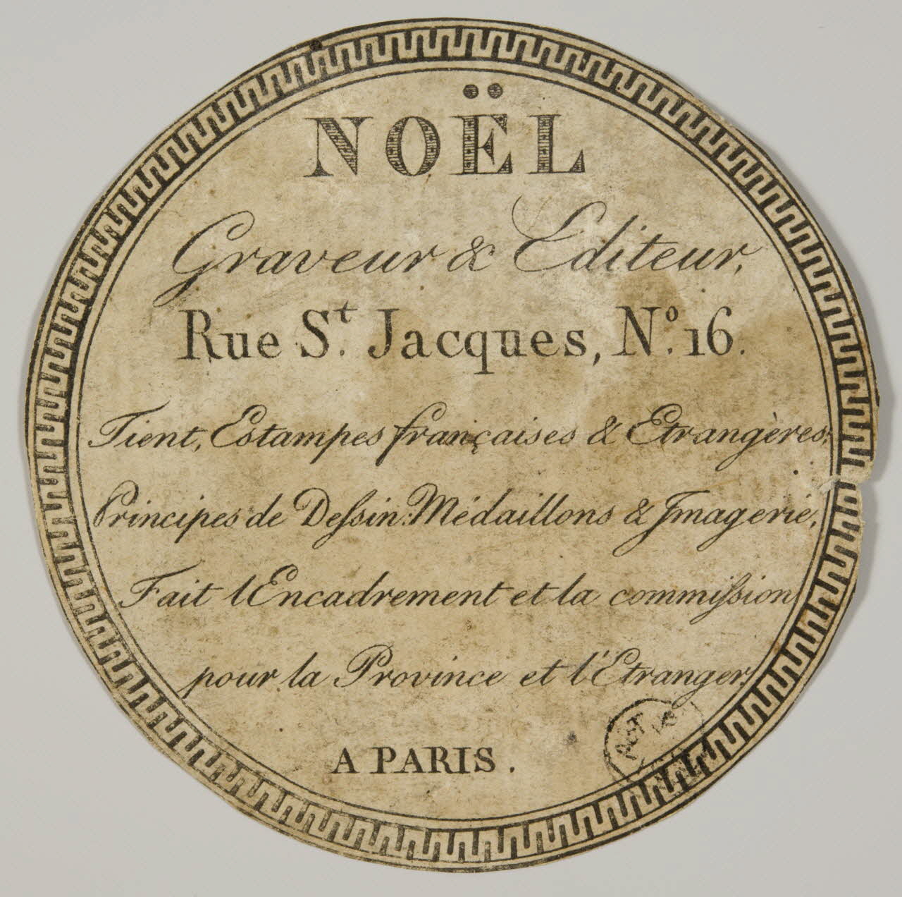 estampe NOËL  Graveur & Editeur, 1960.66.233 Photo