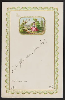 estampe Papier à lettre orné d'une fillette jouant avec des chats 1960.66.299 Photo
