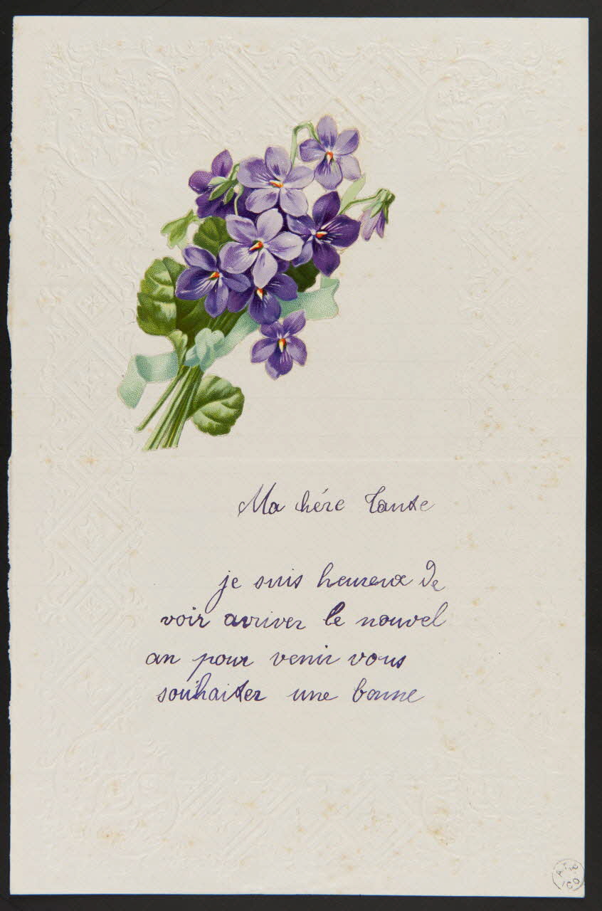 estampe Papier à lettre orné d'un bouquet de violettes 1960.66.311 Photo