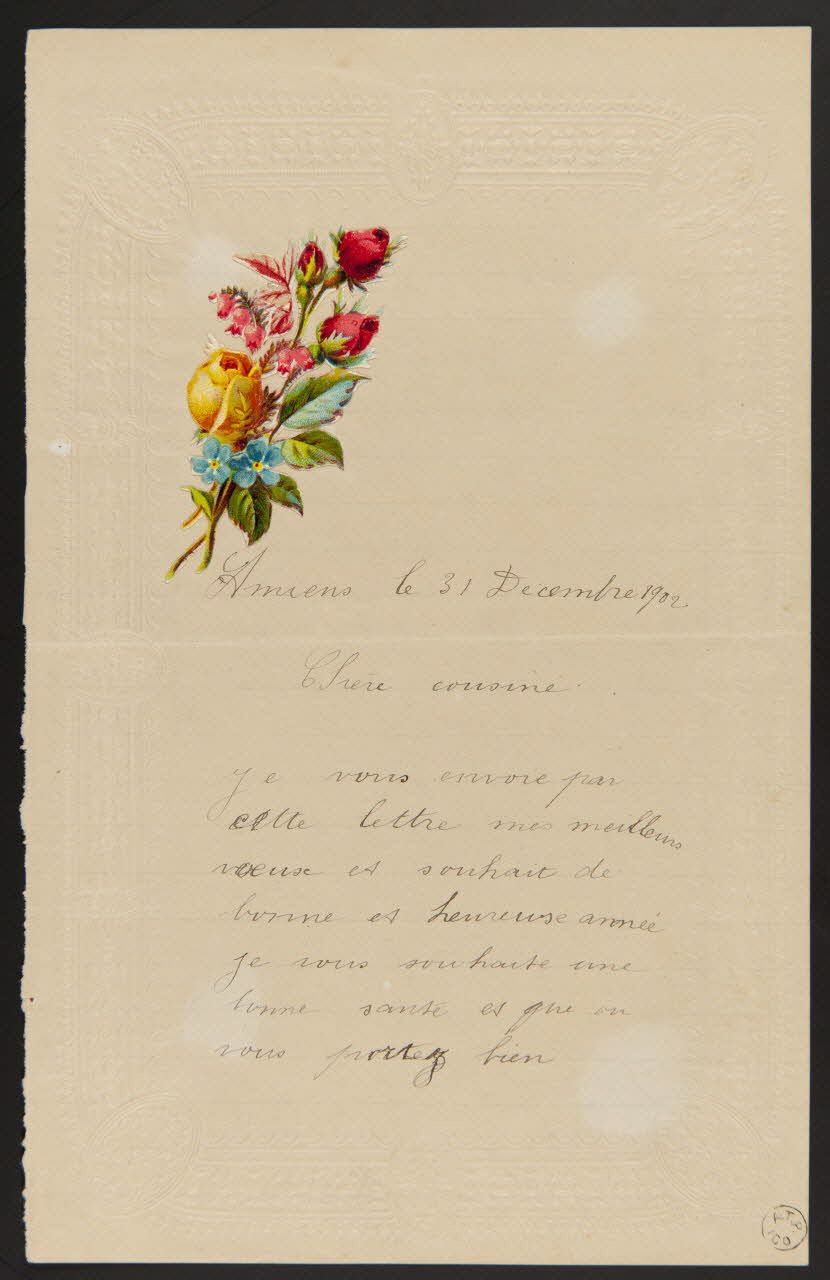 estampe Papier à lettre orné d'un bouquet de roses 1960.66.316 Photo