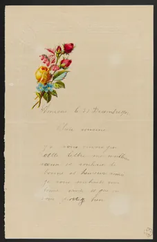 estampe Papier à lettre orné d'un bouquet de roses 1960.66.316 Photo