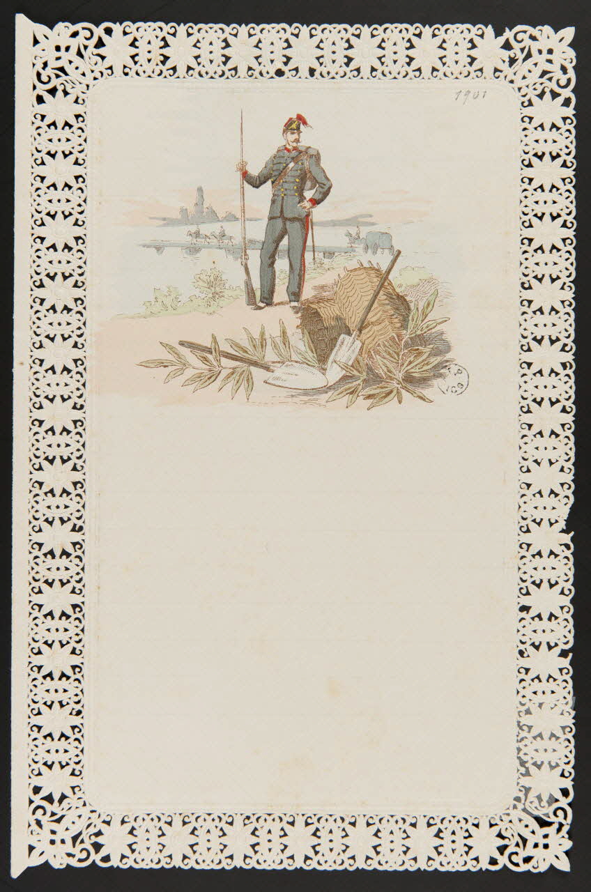 estampe Papier à lettre orné d'une figure de soldat 1960.66.343 Photo