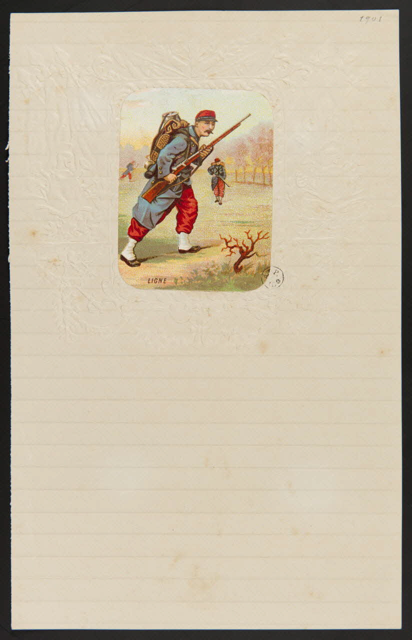 estampe Papier à lettre orné d'un soldat au front 1960.66.345  Photo