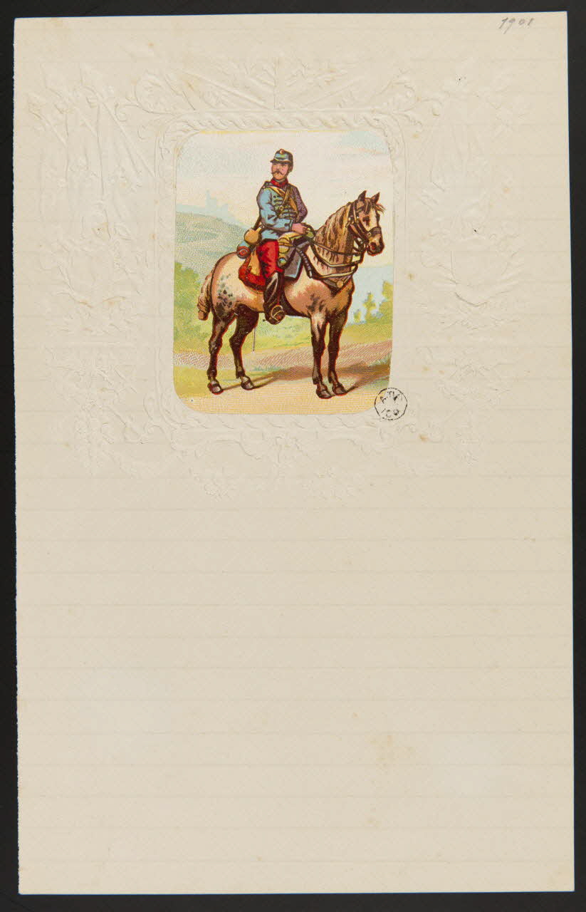 estampe Papier à lettre orné d'un militaire à cheval 1960.66.348 Photo