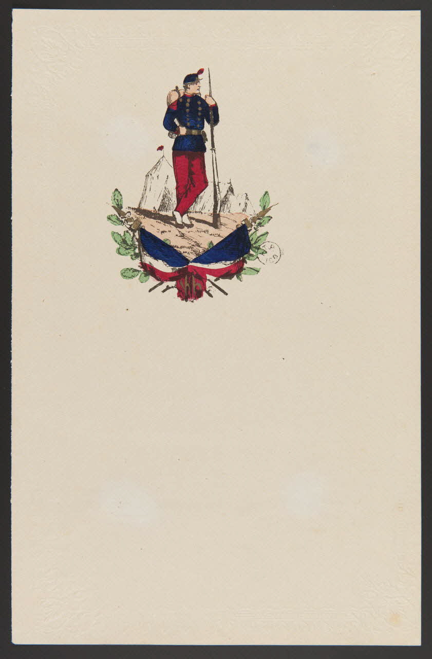 estampe Papier à lettre décoré d'un soldat. 1960.66.352 Photo