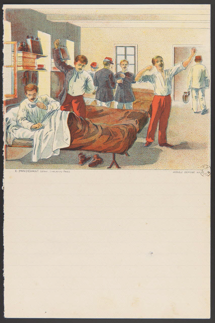 estampe Papier à lettre orné d'une scène militaire 1960.66.379 Photo