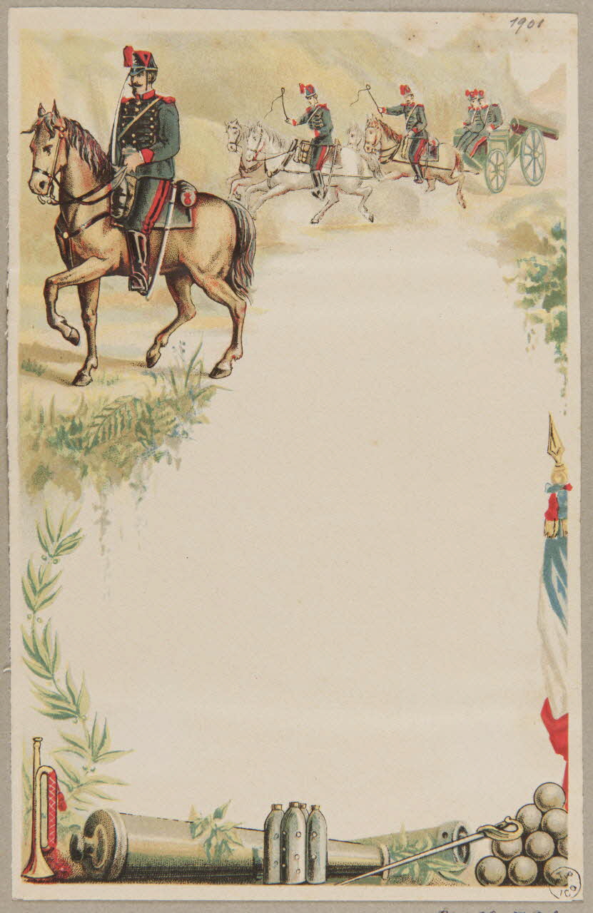 estampe Cavaliers militaires au galop 1960.66.396 Photo