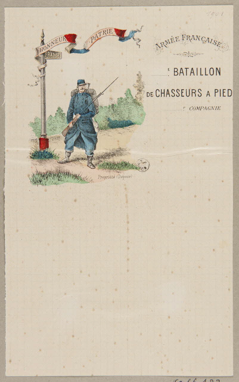 estampe BATAILLON  DE CHASSEUR A PIED 1960.66.422 Photo