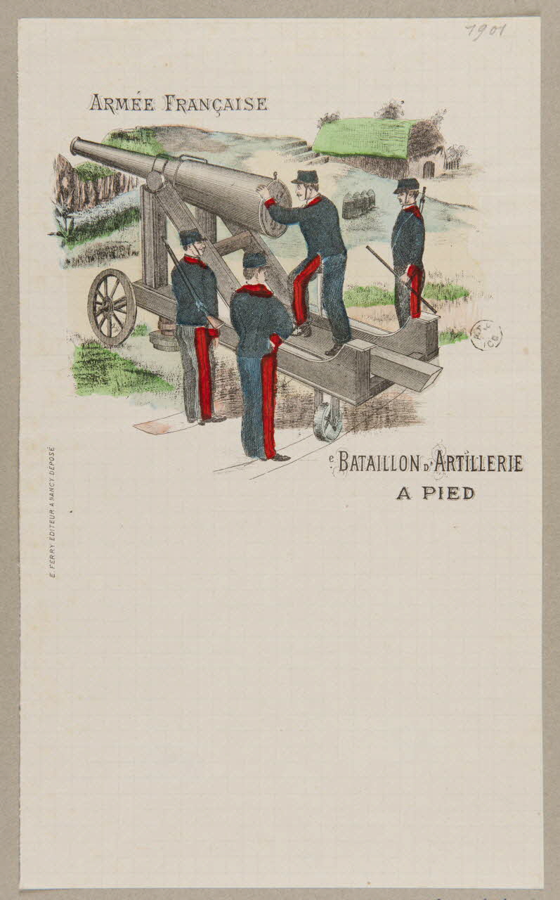 estampe ARMEE FRANCAISE  BATAILLON D'ARTILLERIE  A PIED 1960.66.428 Photo