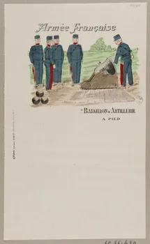 estampe BATAILLERON D'ARTILLERIE  A PIED 1960.66.429 Photo